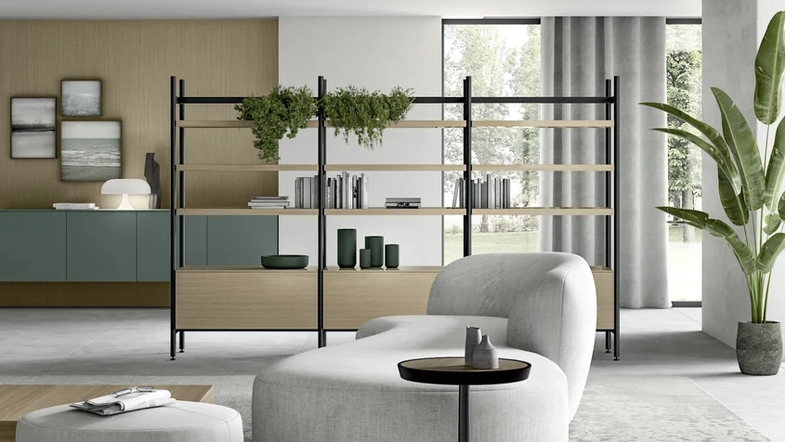 Libreria divisoria Living Glass di Arredo3