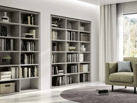 Libreria incassata a muro Bookcase 01 in laccato opaco di Spagnol Mobili