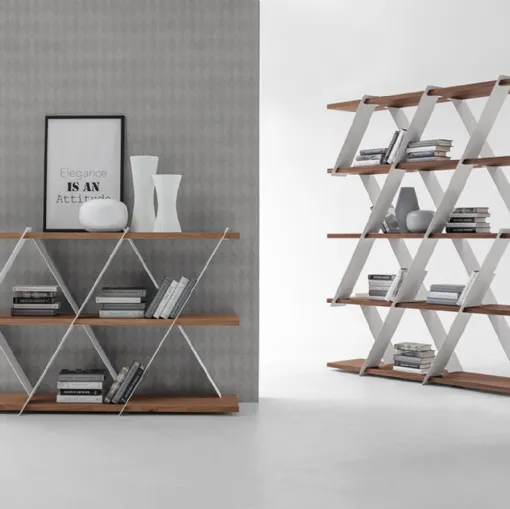 Libreria divisoria Castle in metallo con ripiani in legno di Tonin Casa