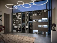 Libreria a muro Edis CF 014 in legno e metallo laccato di Fimar