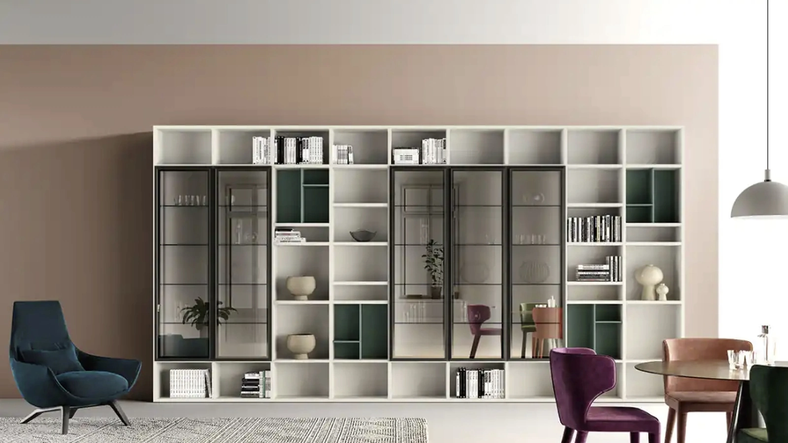 Libreria Kosmos KL208 di Moretti Compact Giorno Notte