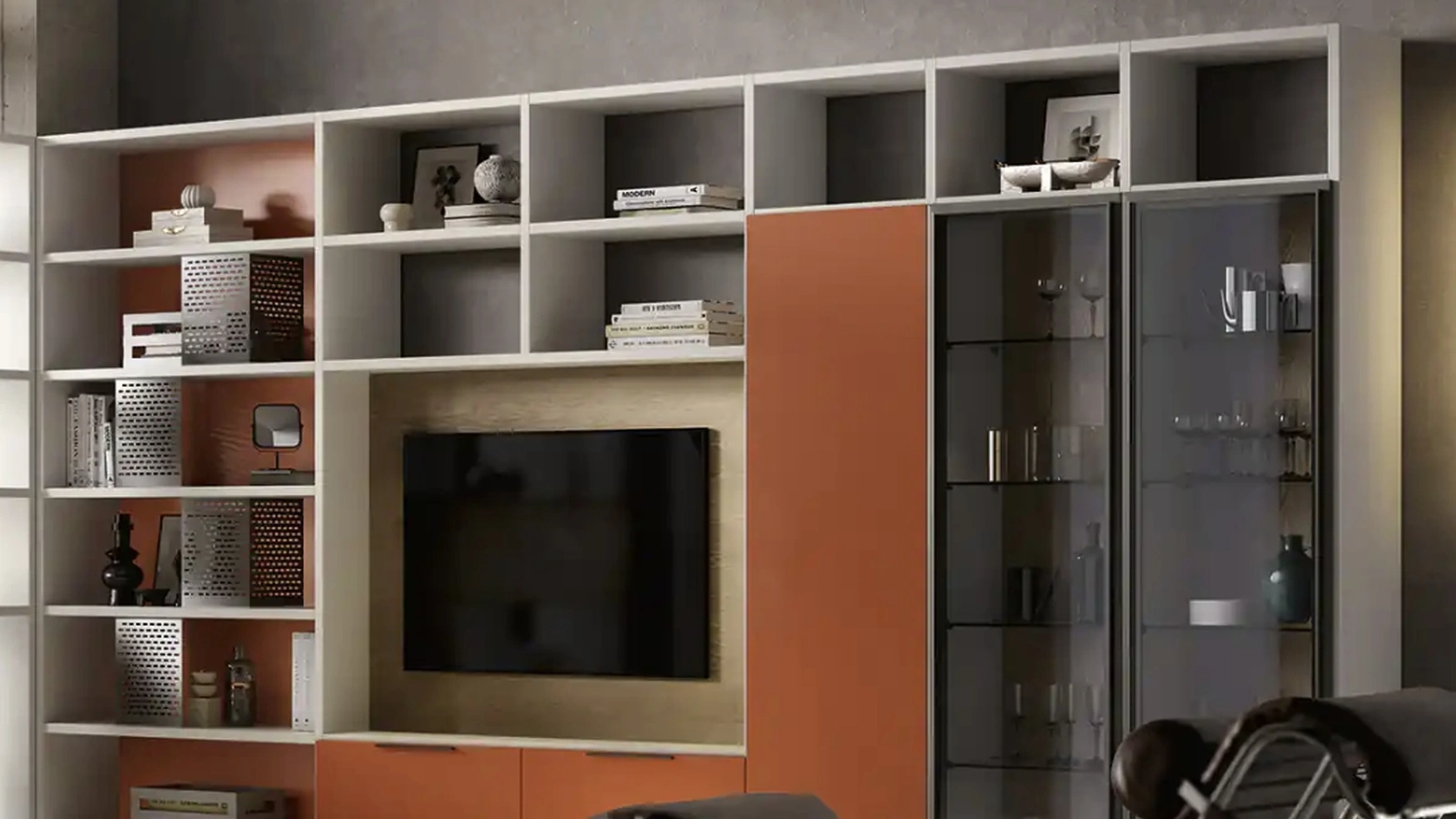 Libreria Kosmos KL211 di Moretti Compact Giorno Notte