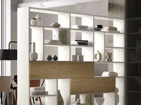 Libreria divisoria Kosmos KL211B in melaminico e legno di Moretti Compact Giorno Notte