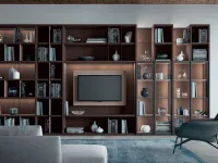 Libreria a muro Mood 01 in Rovere termotrattato di Astor Mobili