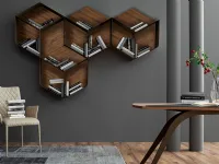 Libreria modulare sospesa di design in legno Pangea di Tonin Casa