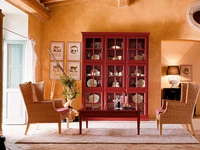 Libreria classica Paolina in legno laccato con ante in vetro e legno di Tonin Casa