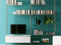 Libreria Portofino in metallo, vetro e laccato di Ponti Terenghi