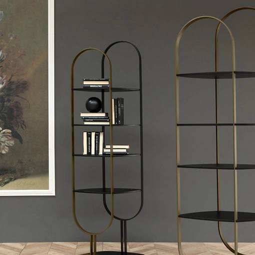 Libreria divisoria di design in metallo bronzato o laccato Sand di Tonin Casa