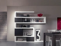 Libreria Side 19 in laccato inverno con contenitori in quercia brown di Fimar