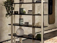 Libreria divisoria Sintesi in metallo con ripiani in legno di Tonin Casa