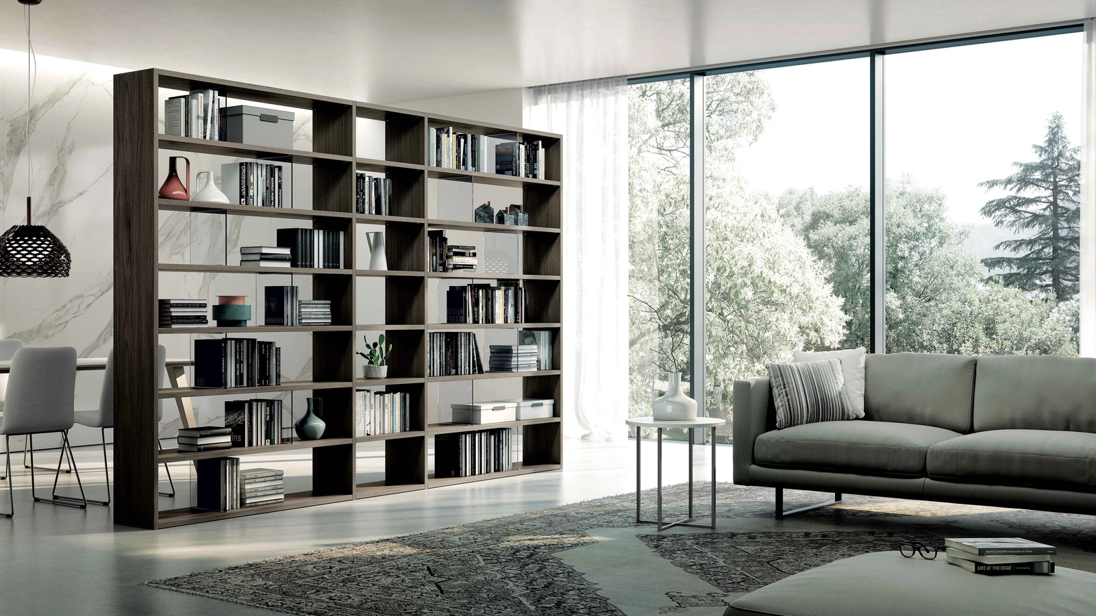 Libreria bifacciale divisoria Vega Day Maxi in melaminico di Spagnol Mobili