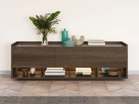 Madia Class in Rovere termotrattato top in gres Marble Grey di Astor Mobili