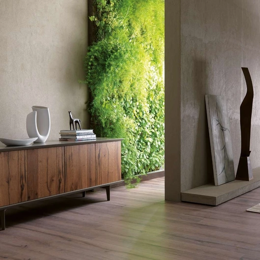 Madia in legno di Rovere vecchio con piedini in metallo Brera di Ozzio