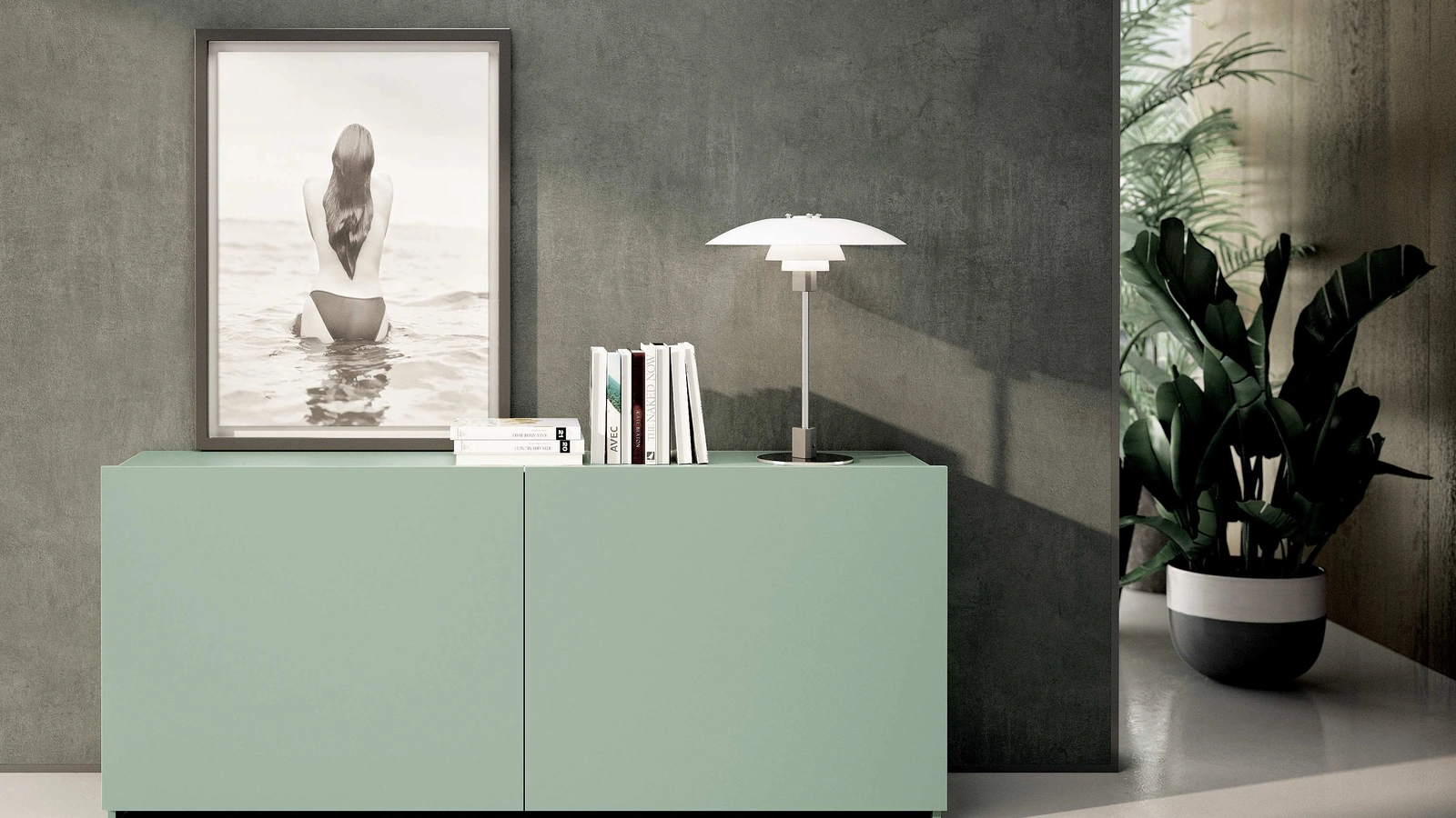 Madia Complanare in laccato opaco di Spagnol Mobili