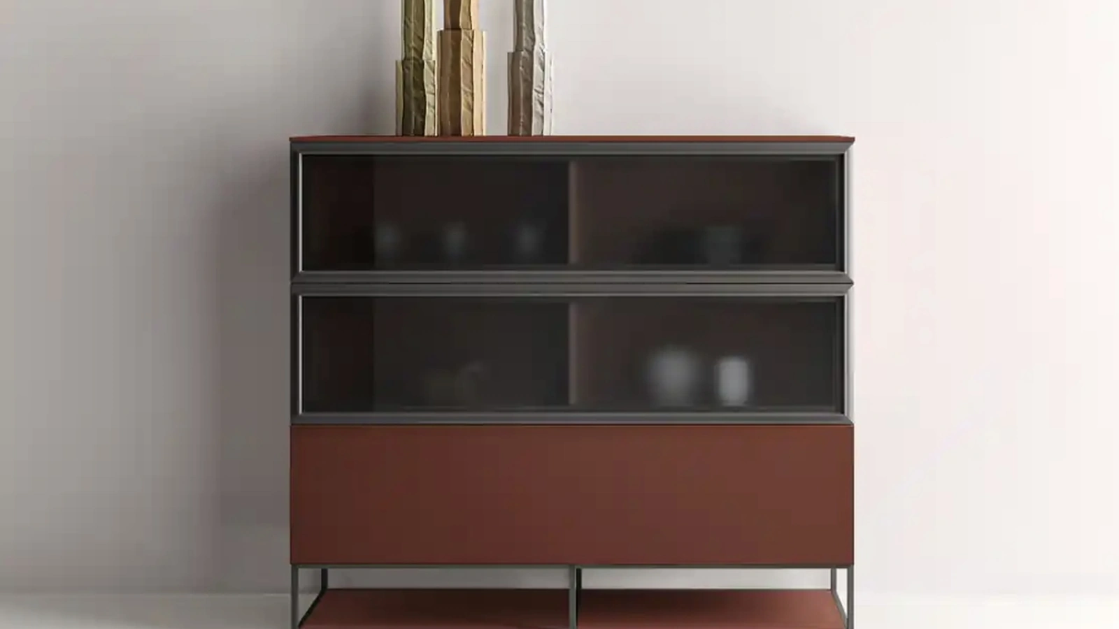 Madia Kosmos KM305 in laccato e vetro di Moretti Compact Giorno Notte