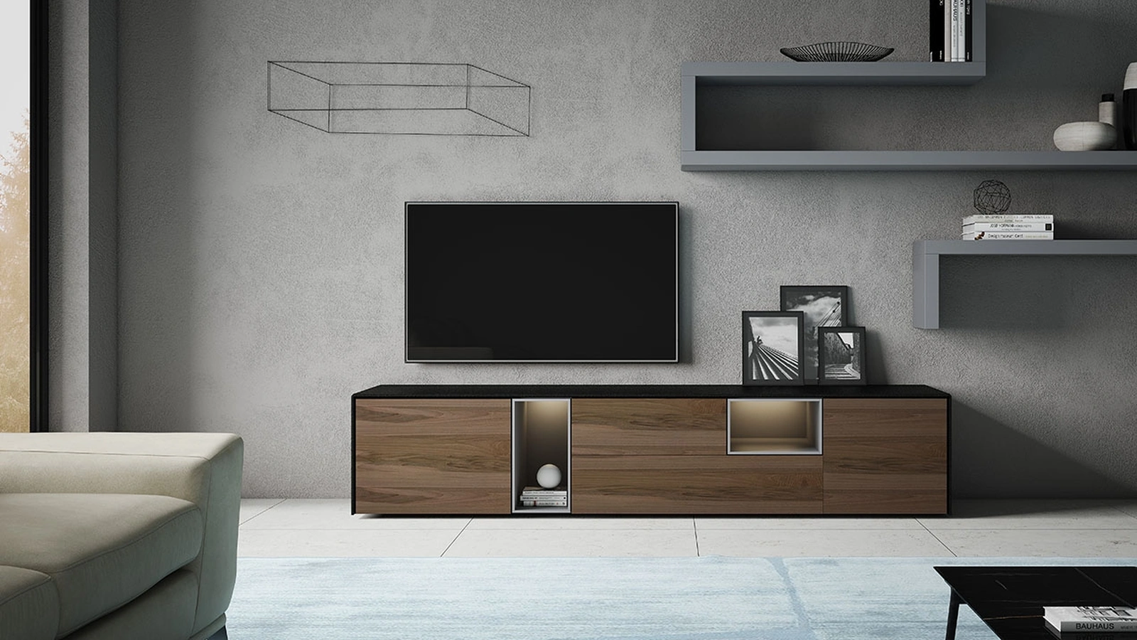 Madia Bassa Lug in legno con vani a giorno di Fimar