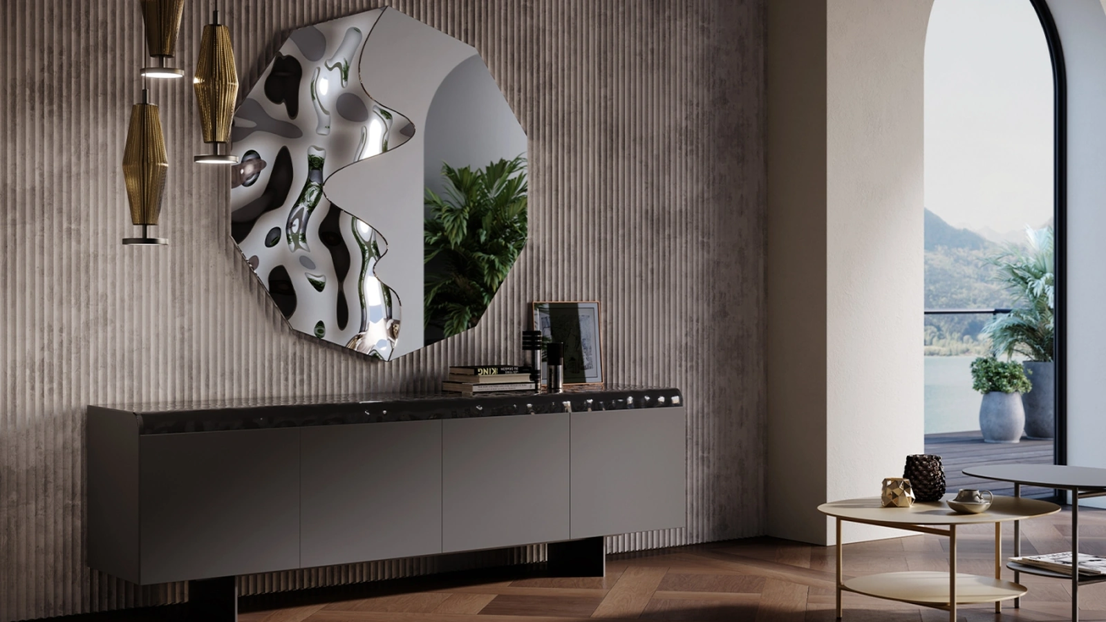 Madia Magma in legno e vetro di Tonin Casa