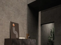 Madia Onda con ante in legno ondulato di Ozzio