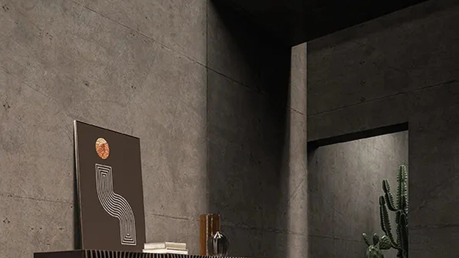 Madia Onda con ante in legno ondulato di Ozzio