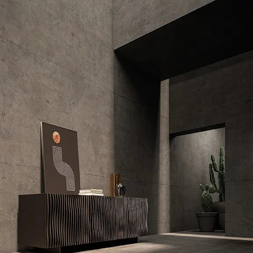 Madia Onda con ante in legno ondulato di Ozzio