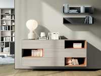 Madia sospesa Regolo in melaminico e laccato di Spagnol Mobili