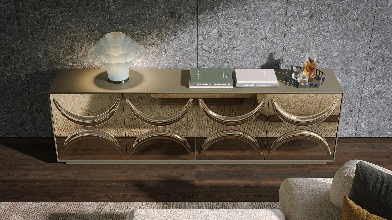 Madia con ante a specchio Selene di Tonin Casa