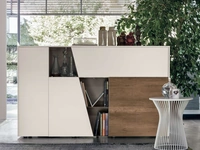 Madia Diagonal Verticale materico opaco bianco gesso e materico nodato scuro di Tomasella