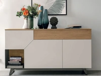 Madia Remix X01 in materico opaco madreperla, materico nodato chiaro e base in metallo antracite di Tomasella