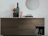 Madia Remix X02 in materico rovere moka con top in gres Tomasella