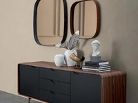 Madia Opera in legno curvo con ante in laccato Nero opaco di Tonin Casa