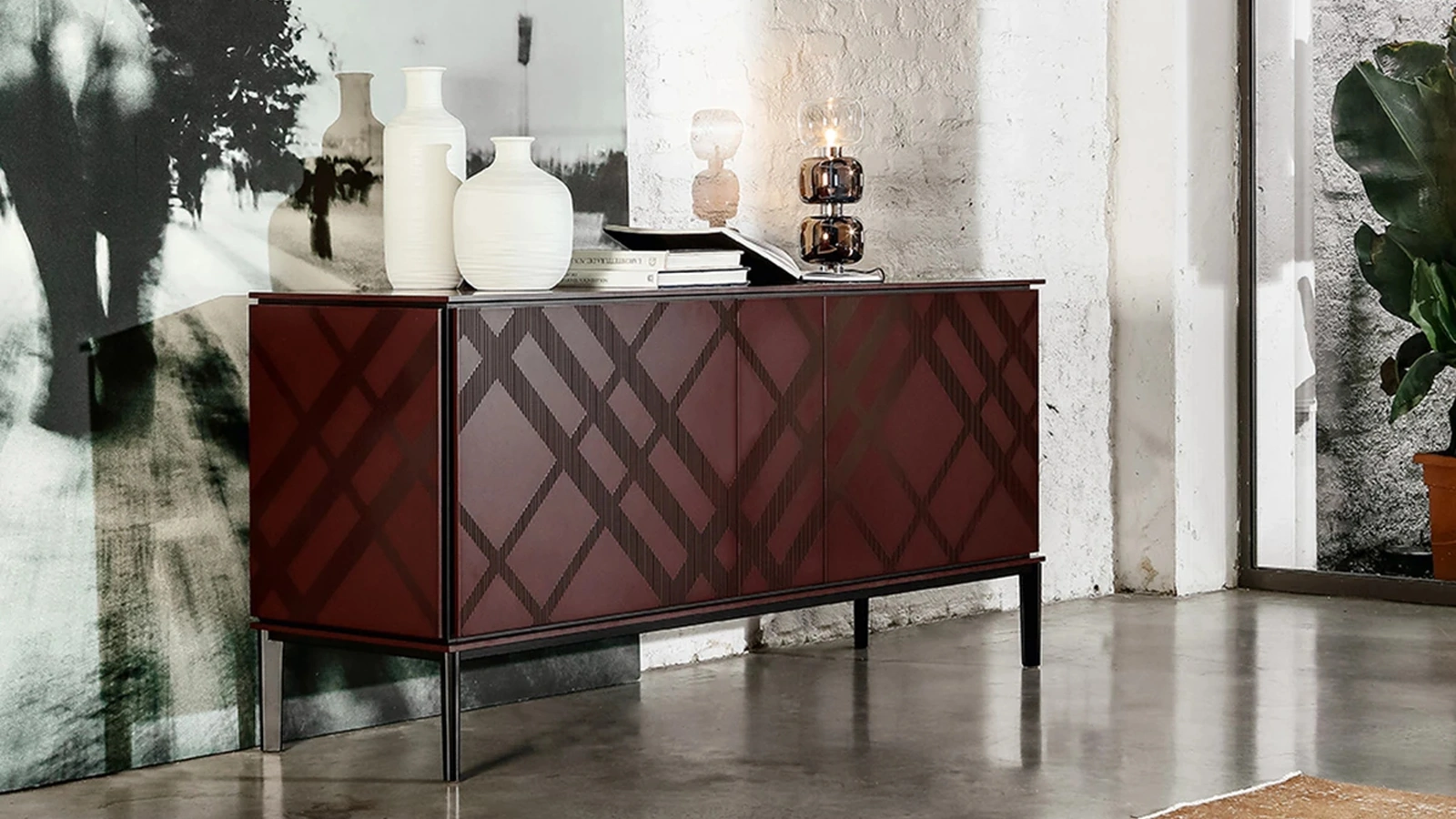 Madia Tartan in legno serigrafato di Tonin Casa