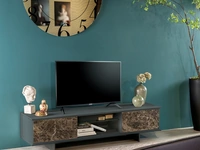 Madia porta TV Teo in laccato opaco con ante in gres porcellanato di Tonin Casa