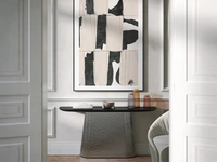 Mobile ingresso Adone Plissè con top in frassino e base in vetro di Tonin Casa