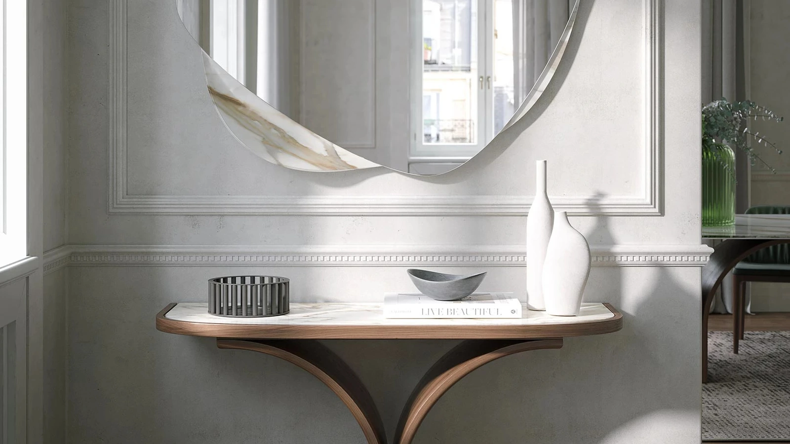 Mobile ingresso Arco in gres e legno di Tonin Casa