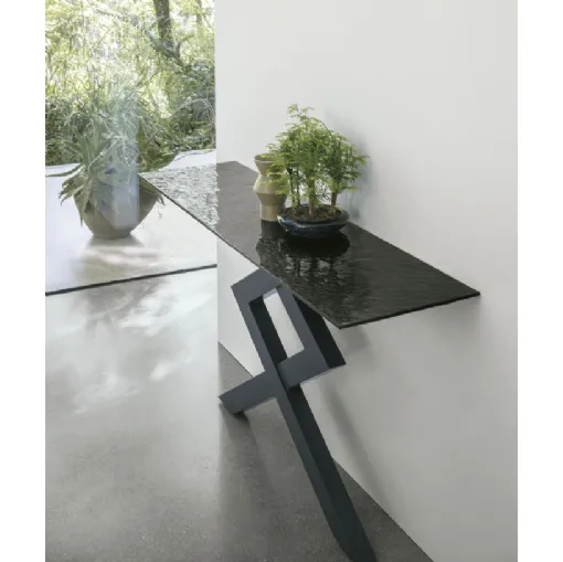 Mobile ingresso Consolle Cross con top in vetro di Target Point