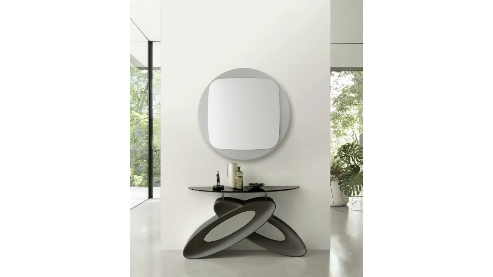 Mobile ingresso consolle Eclipse con top in vetro di Target Point