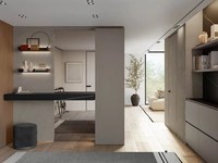 Mobile ingresso Gola Up composizione 6 in laccato con piano in gres di Birex