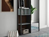 Mobile ingresso Skap composizione 2 con anta scorrevole a specchio e struttura rovere termotrattato di Birex