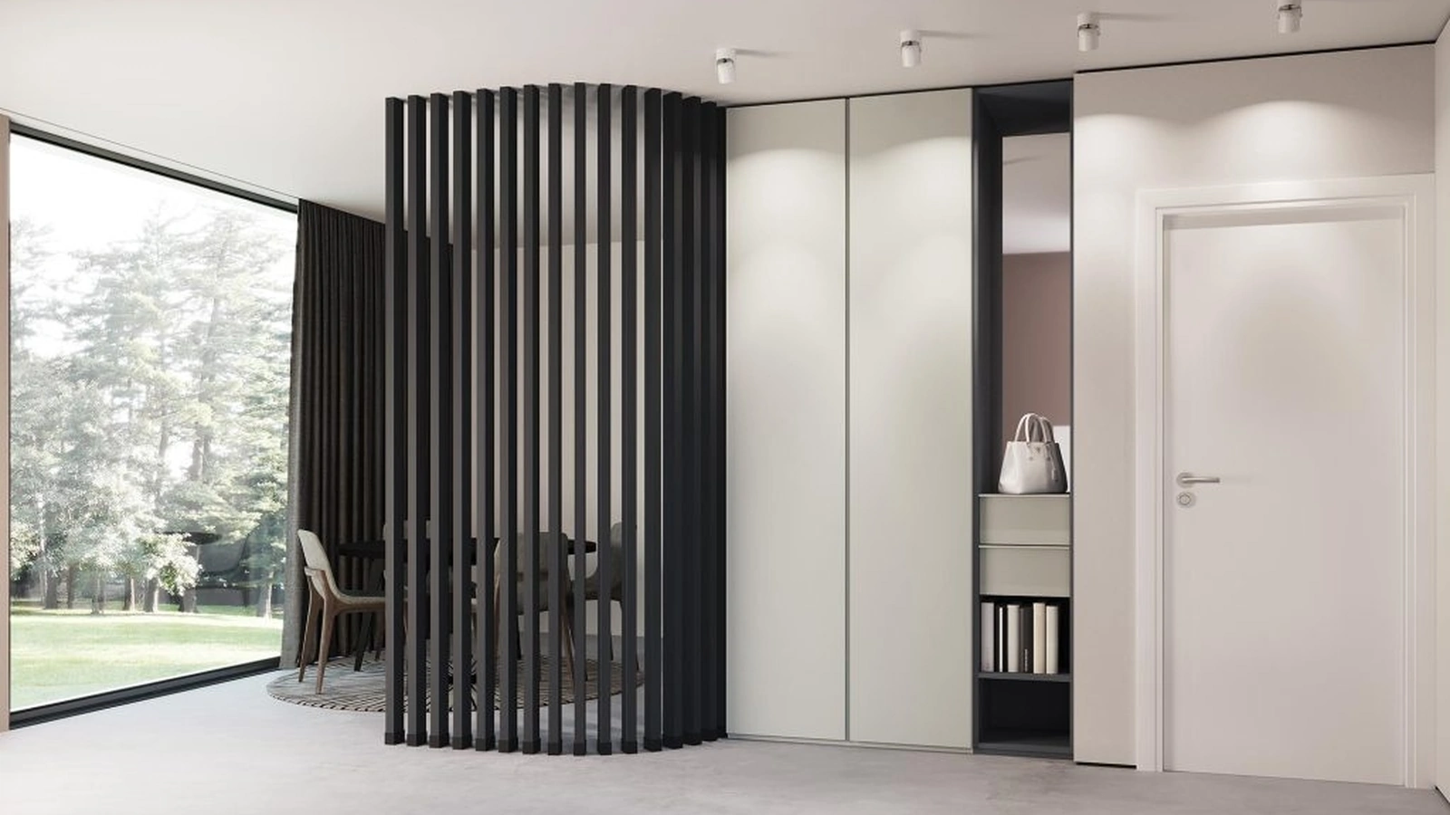 Mobile ingresso Type 02 in laccato opaco Cenere di Astor Mobili