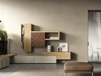 Parete Attrezzata Kosmos KC115 in melaminico e legno di Moretti Compact Giorno Notte