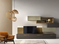 Parete Attrezzata Kosmos KC126 in laccato e legno di Moretti Compact Giorno Notte