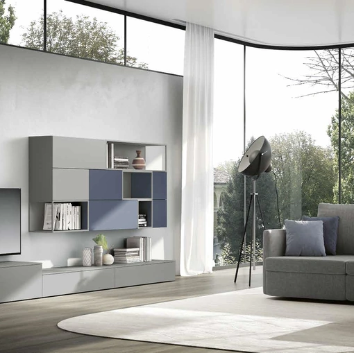 Parete Attrezzata Living 842 in laccato opaco di Spagnol Mobili