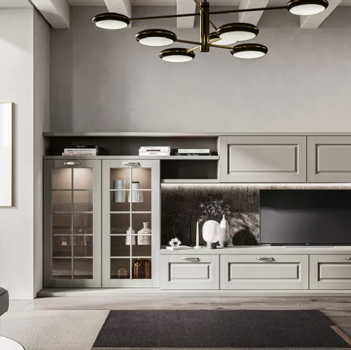 Parete Attrezzata Living Asolo in massello di frassino di Arredo3