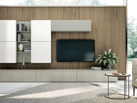 Parete Attrezzata Living 811 in laccato opaco e melaminico di Spagnol Mobili