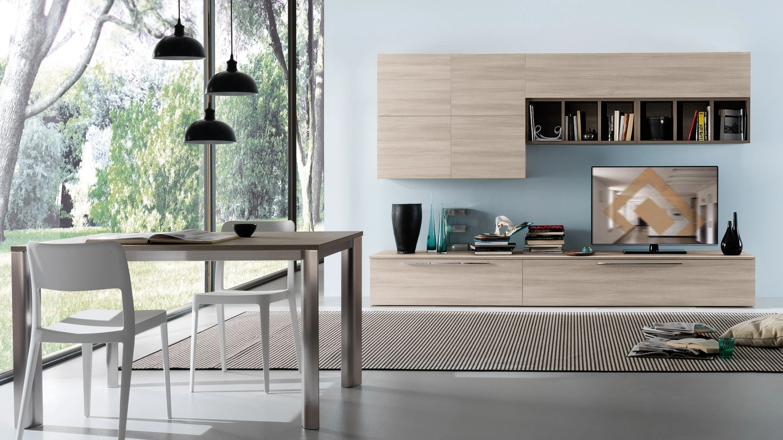 Parete Attrezzata in melaminico olmo light Spot Irma 02 di S75