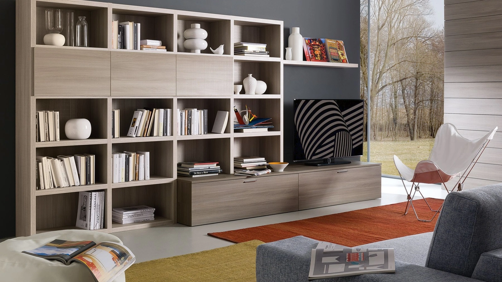 Parete Attrezzata Spot Irma 05 finitura olmo light e brown di S75