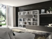 Parete Attrezzata in finitura olmo bianco e grey Spot Noemi 01di S75