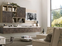 Parete Attrezzata sospesa in melaminico cemento vulcano Supreme City 02 di S75