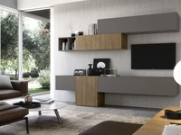 Parete Attrezzata in finitura grey e noce Supreme Ingrid Noce 02 di S75