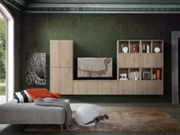 Parete Attrezzata sospesa in rovere fiammato Supreme Ingrid Rovere 02 di S75